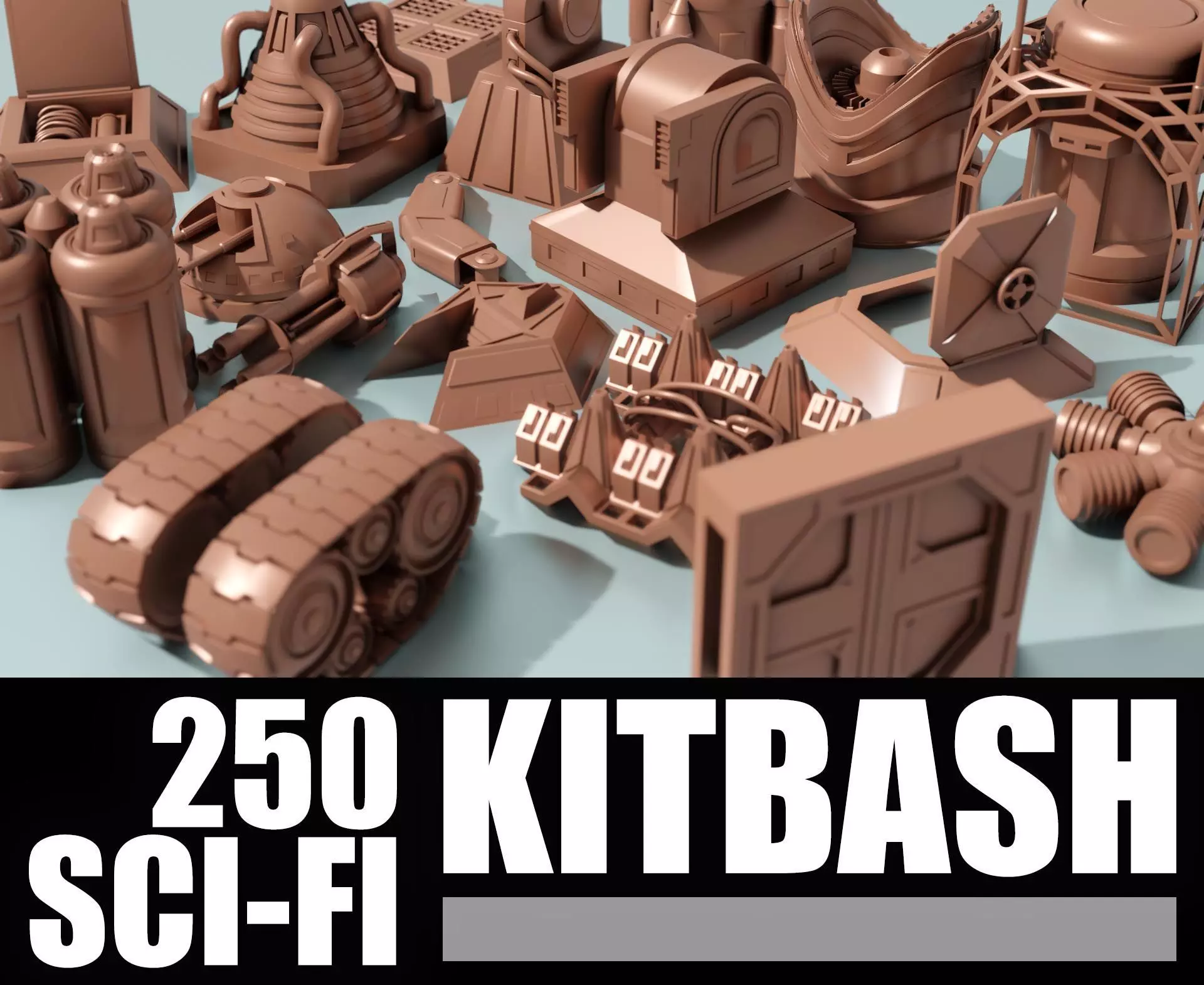 KitBash Hard Surface Sci-fi  Greeble tech 3D models Vol 1 2022 3D model_0