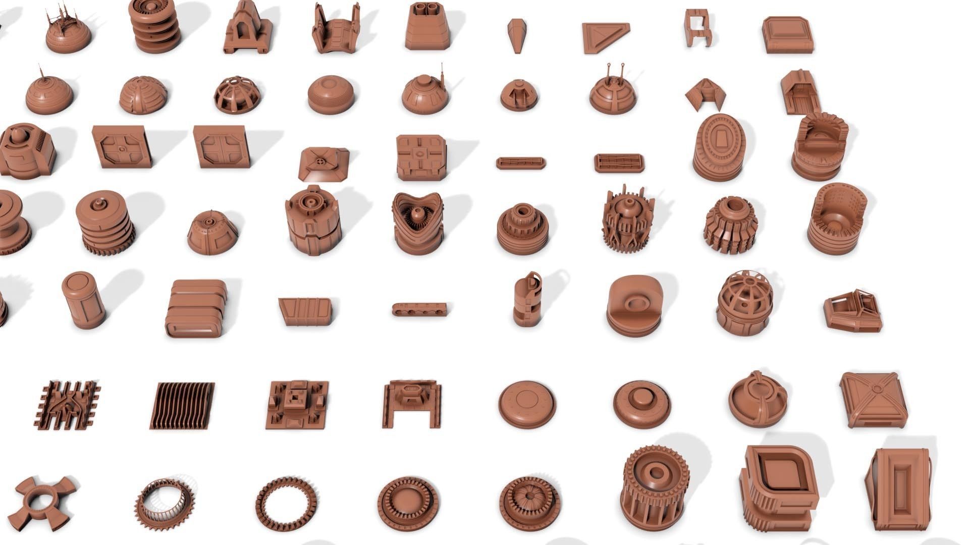 KitBash Hard Surface Sci-fi  Greeble tech 3D models Vol 1 2022 3D model_9