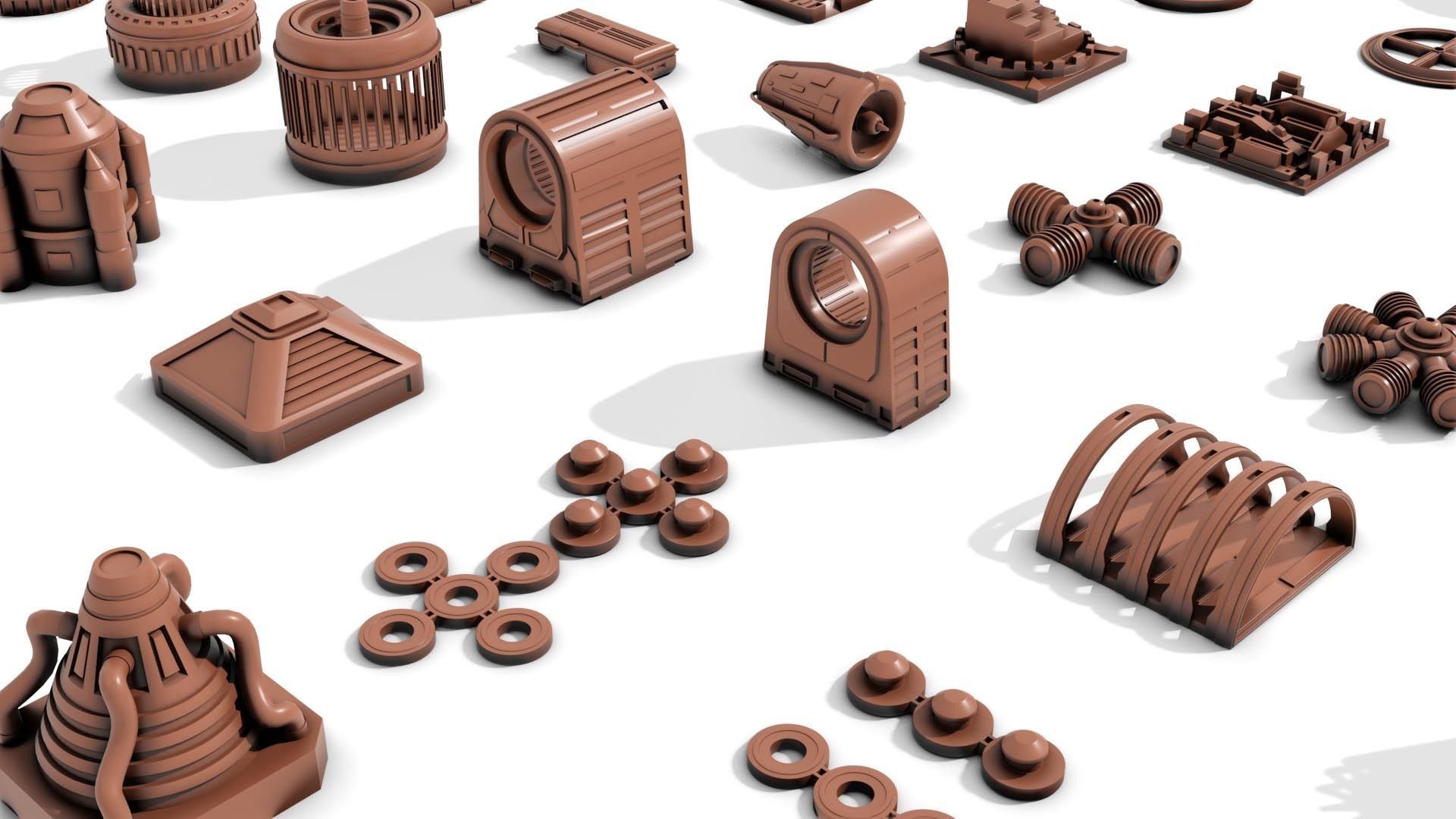 KitBash Hard Surface Sci-fi  Greeble tech 3D models Vol 1 2022 3D model_3