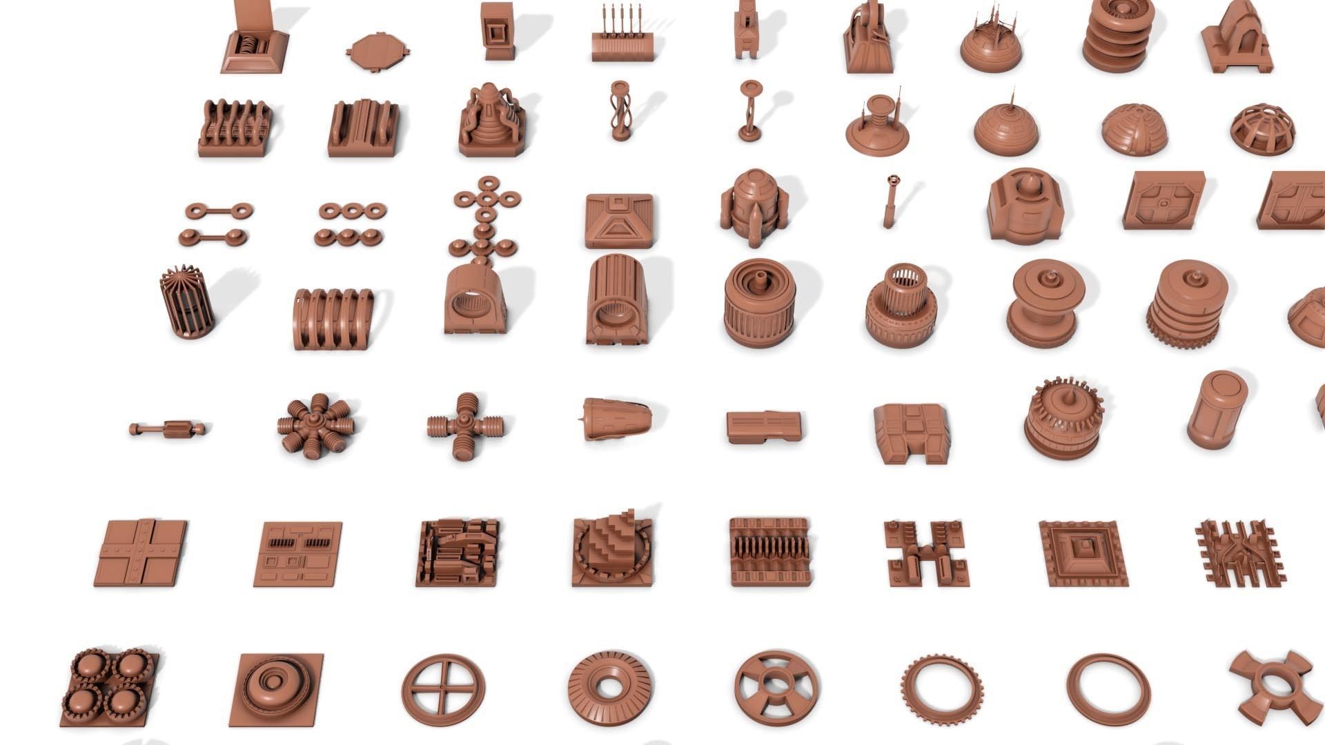 KitBash Hard Surface Sci-fi  Greeble tech 3D models Vol 1 2022 3D model_8