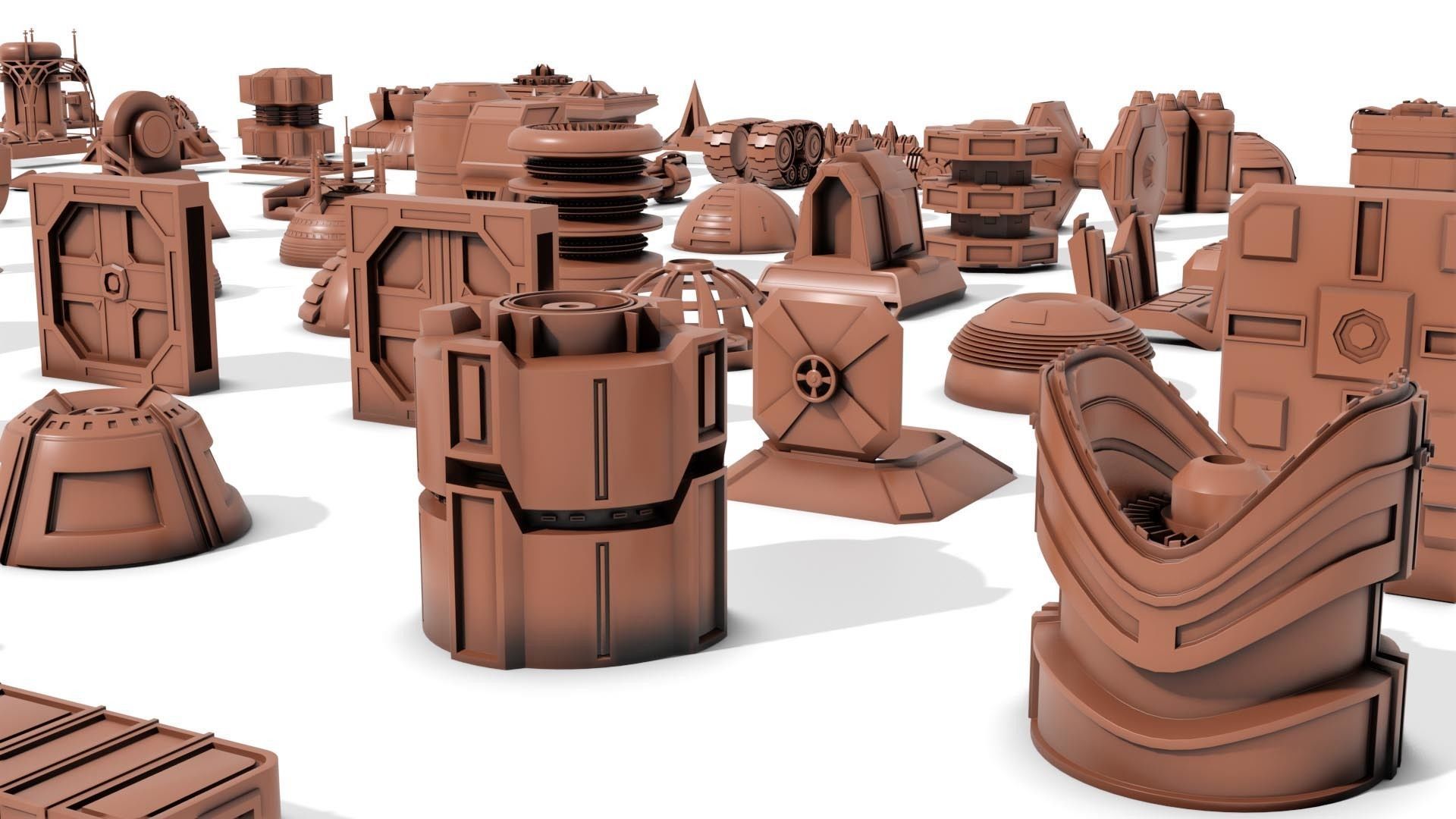 KitBash Hard Surface Sci-fi  Greeble tech 3D models Vol 1 2022 3D model_2