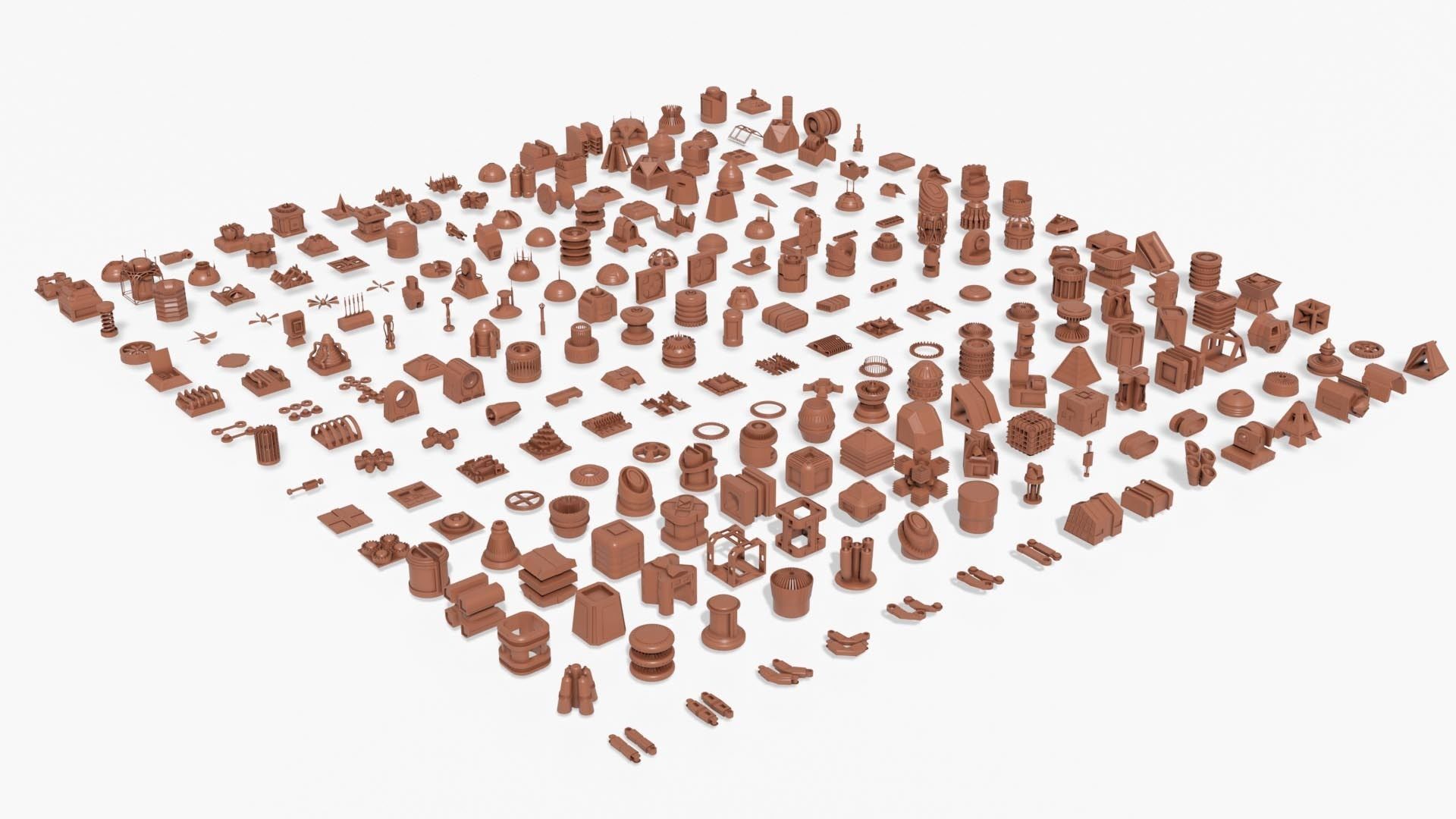 KitBash Hard Surface Sci-fi  Greeble tech 3D models Vol 1 2022 3D model_5