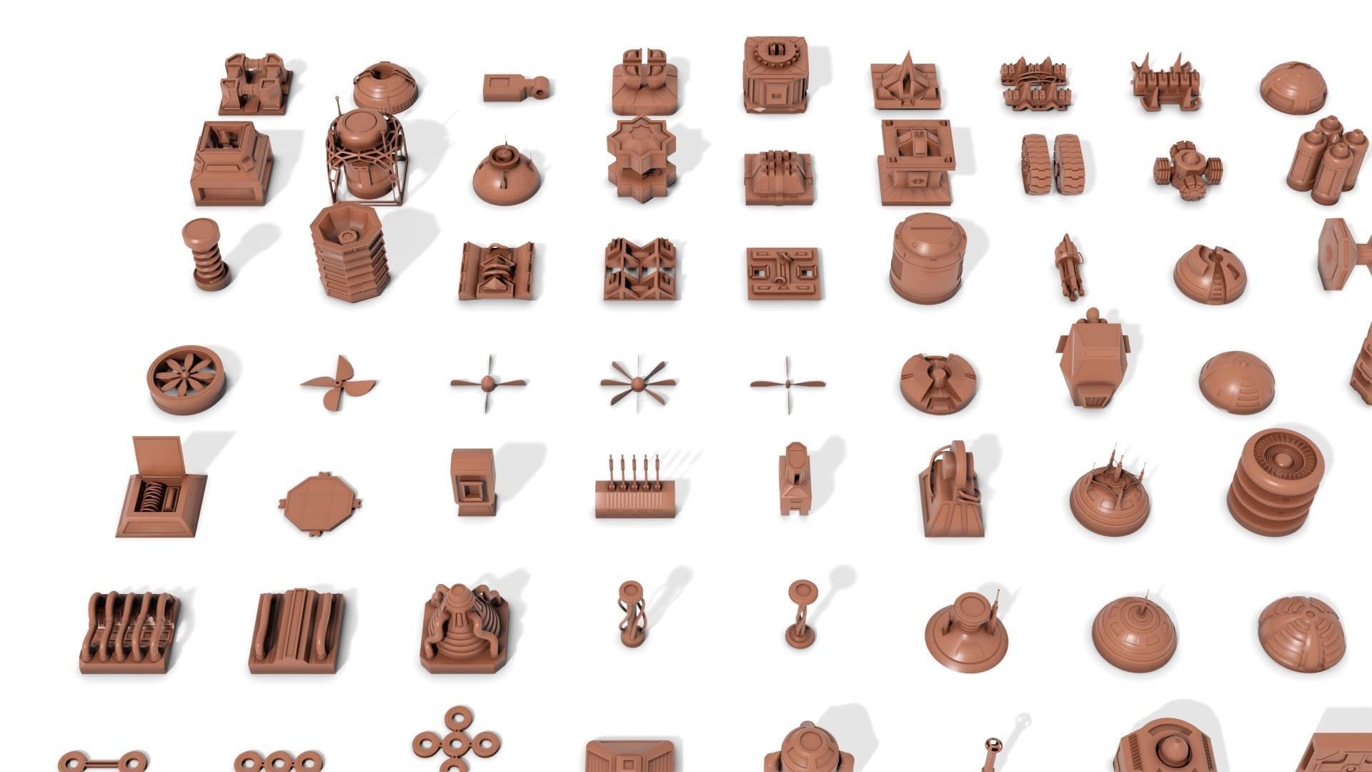 KitBash Hard Surface Sci-fi  Greeble tech 3D models Vol 1 2022 3D model_10