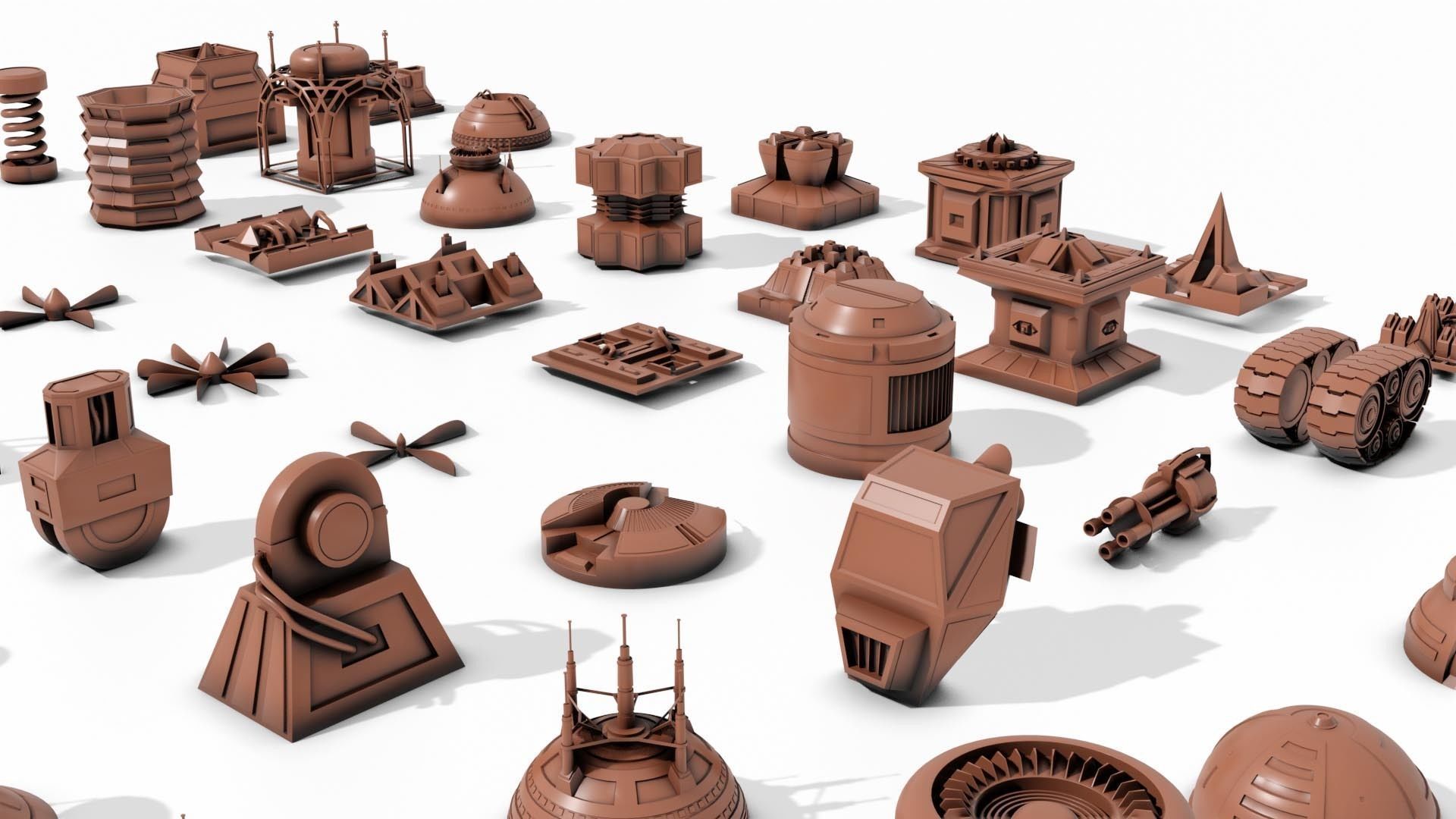 KitBash Hard Surface Sci-fi  Greeble tech 3D models Vol 1 2022 3D model_4