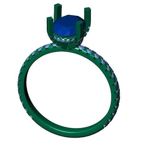Hidden Halo Solitaire Ring 3D print model