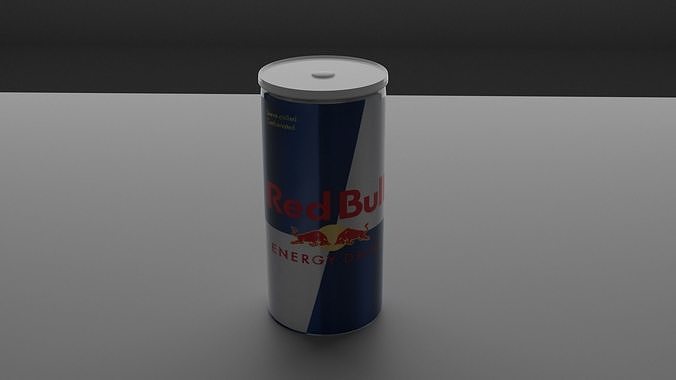 High Quality 3D Modeling Of a RedBull Can Low-poly 3D model