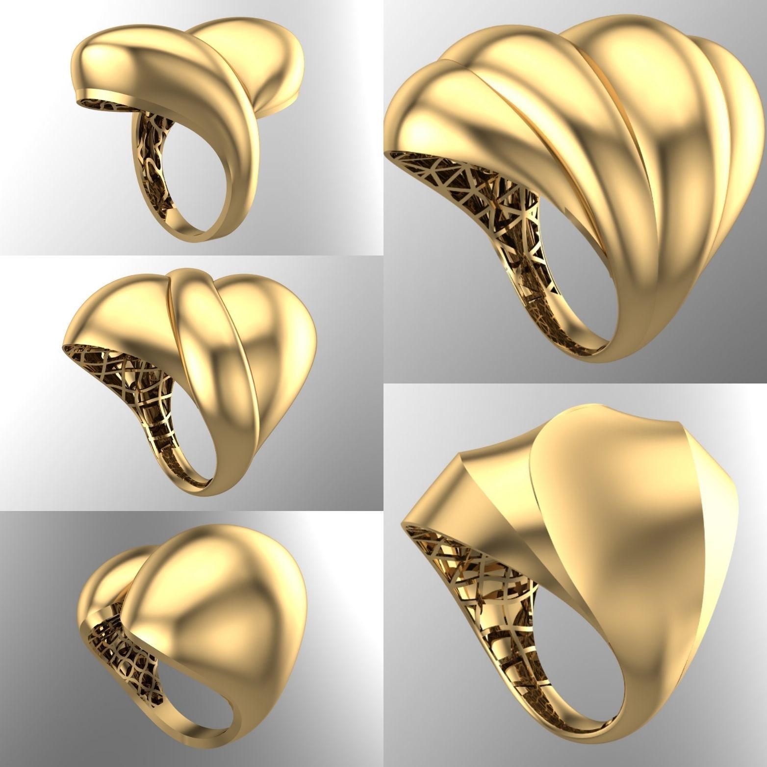 25 PCS POLISHED FUSION RING 3D print model_4