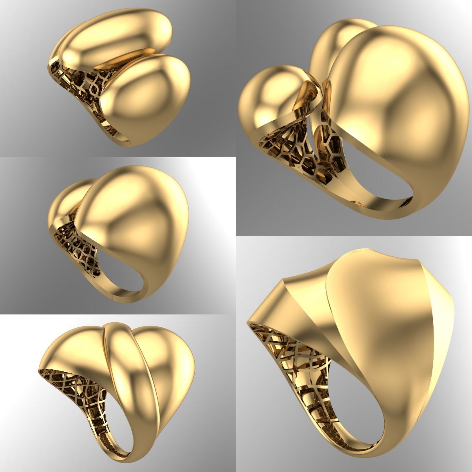 25 PCS POLISHED FUSION RING 3D print model_1