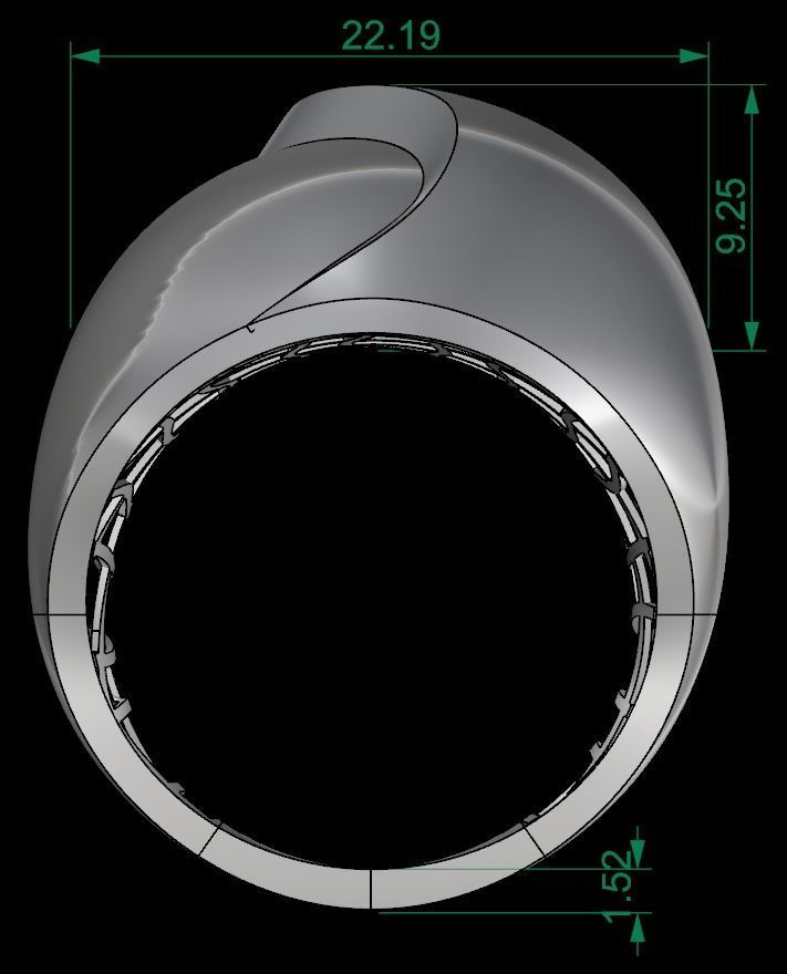 25 PCS POLISHED FUSION RING 3D print model_21