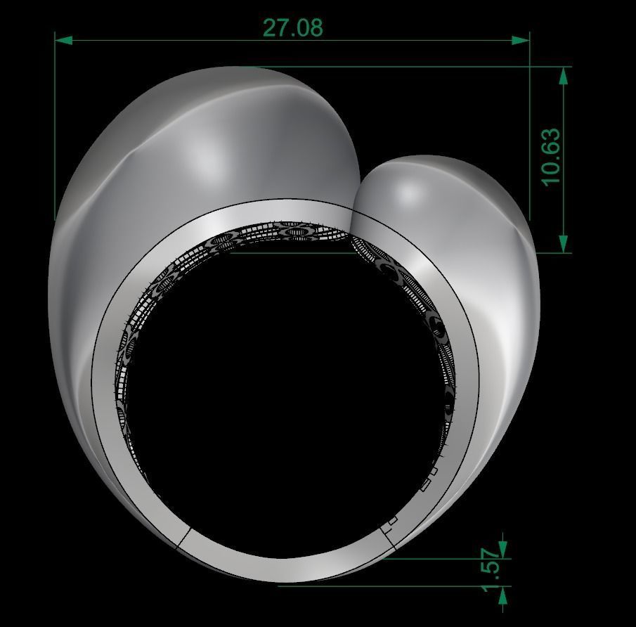 25 PCS POLISHED FUSION RING 3D print model_127
