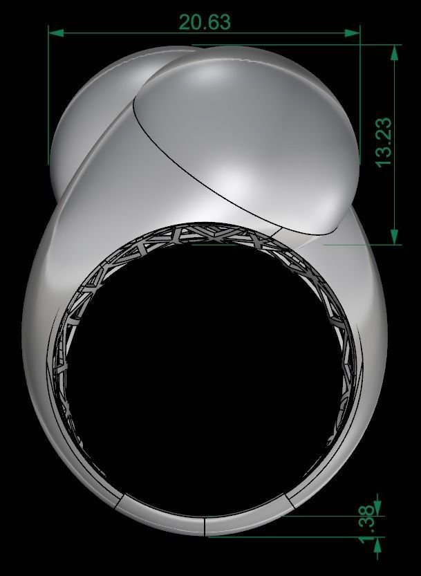 25 PCS POLISHED FUSION RING 3D print model_16