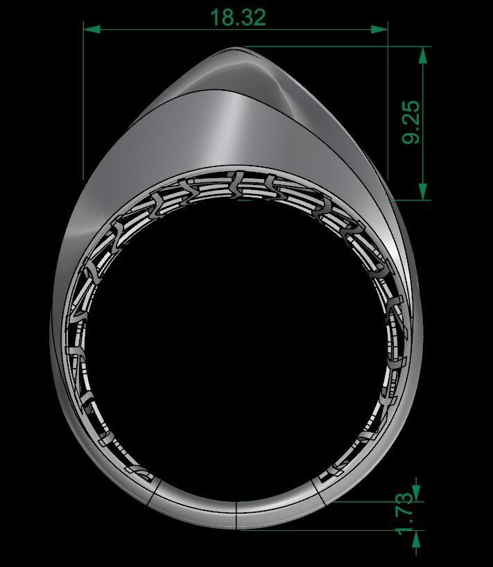 25 PCS POLISHED FUSION RING 3D print model_104