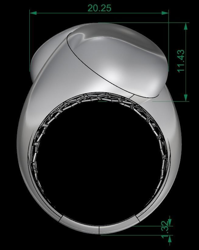 25 PCS POLISHED FUSION RING 3D print model_73