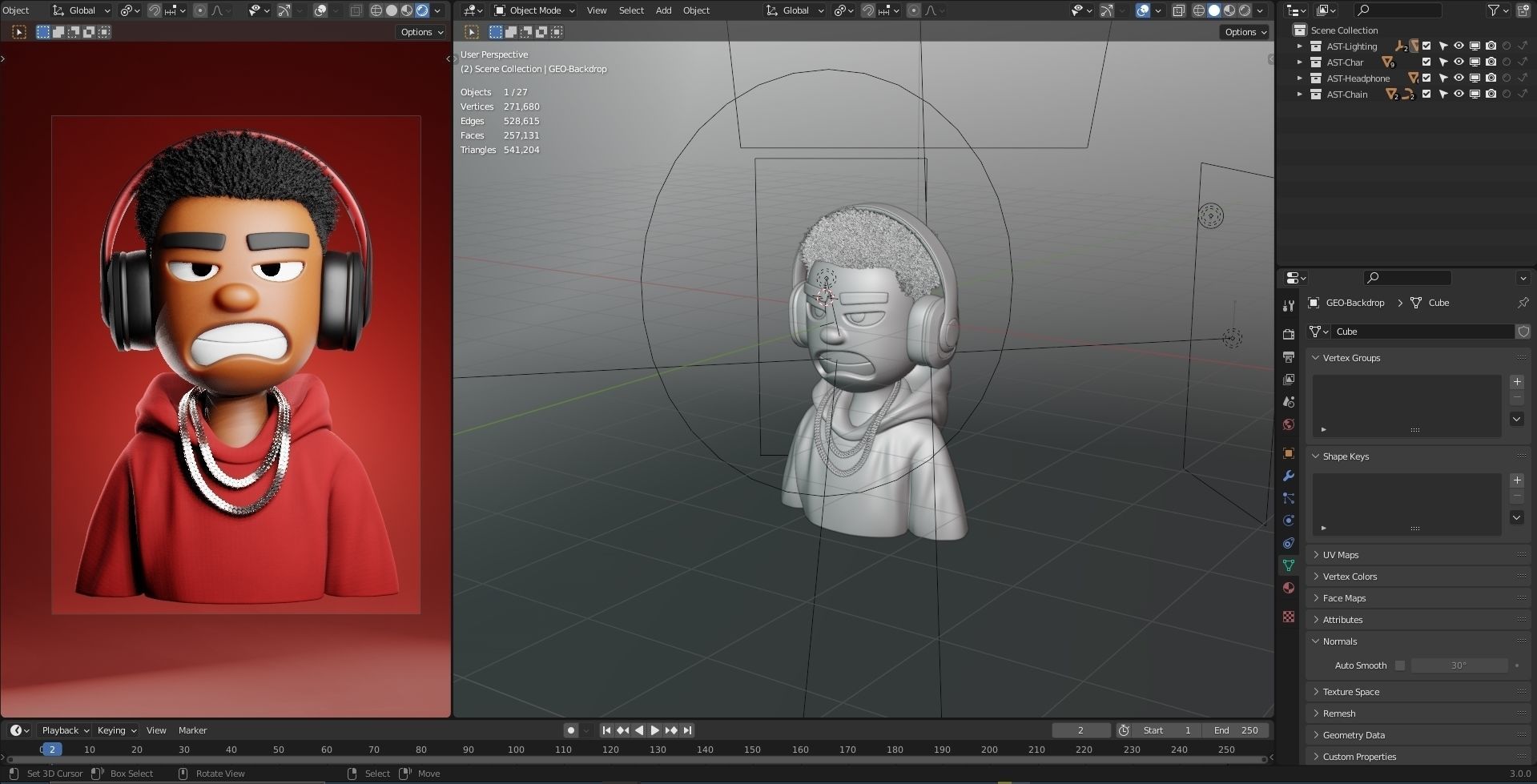 3D NFT Stylized Character Base Template in Blender 3D model_3