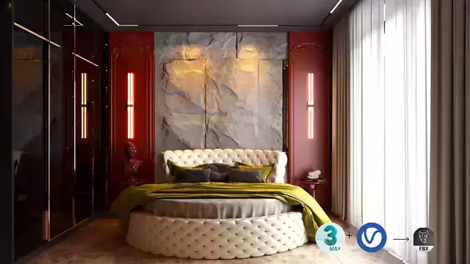 Bedroom Design 3ds max scene 3D model