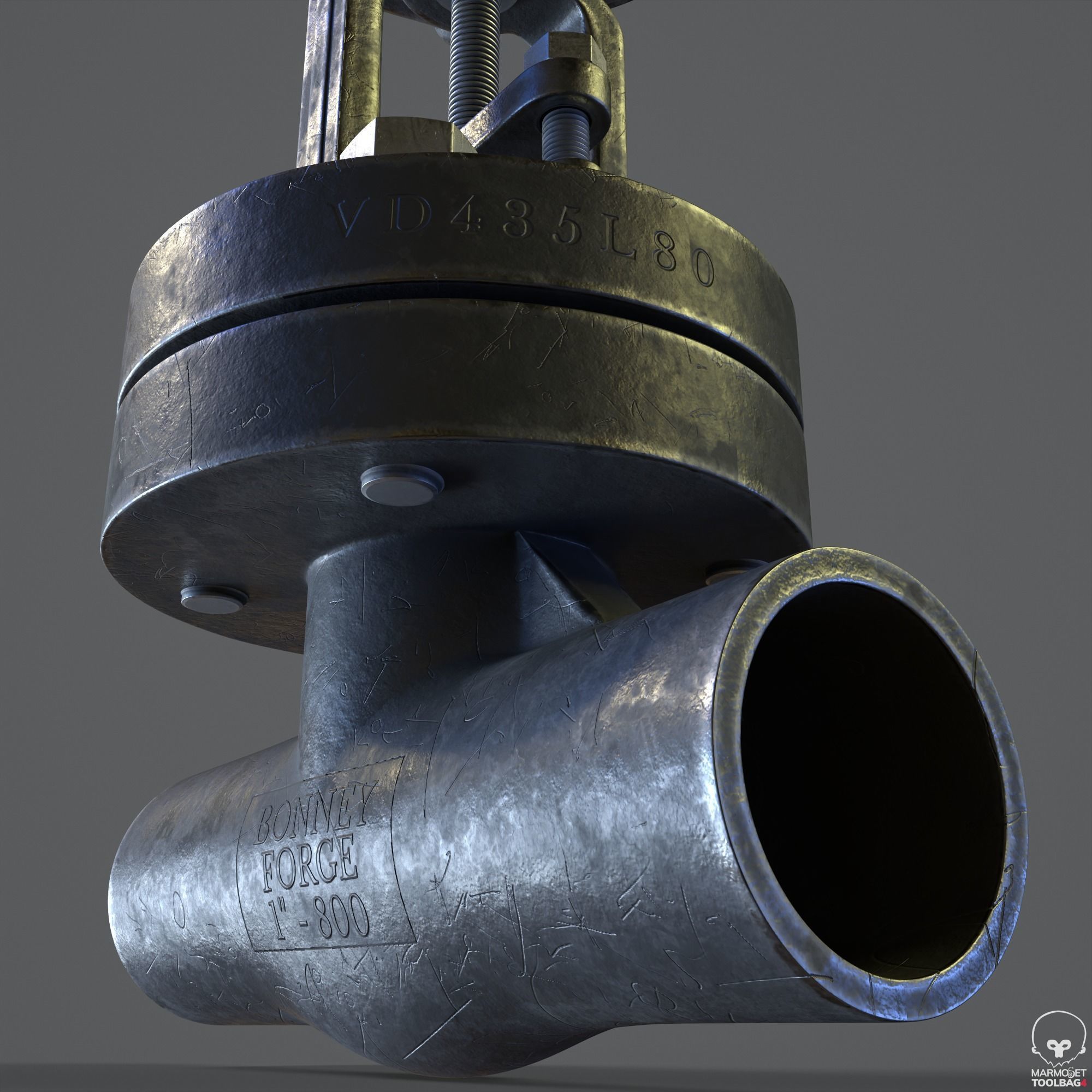 Pipe Valve Collection Low-poly 3D model_4