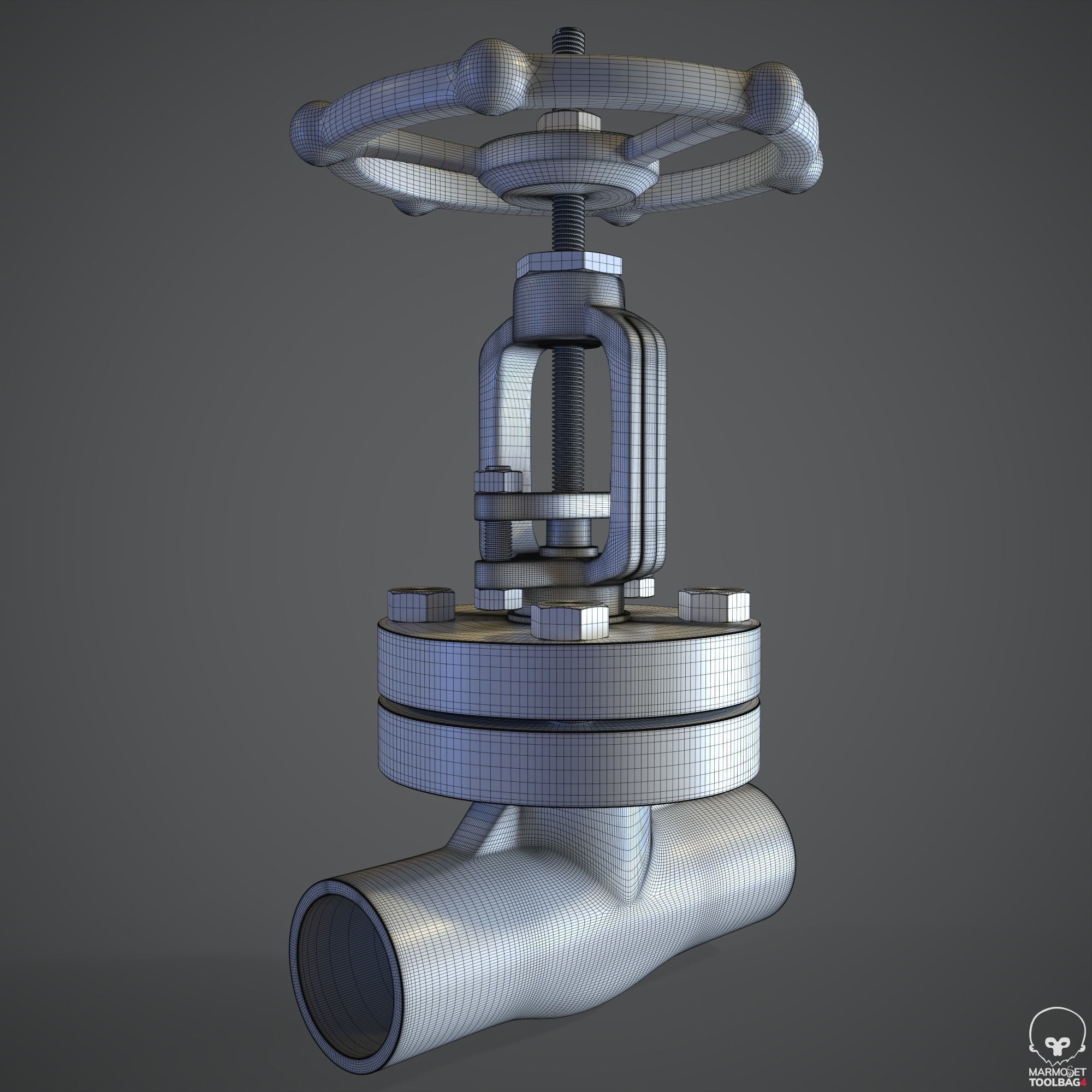 Pipe Valve Collection Low-poly 3D model_7