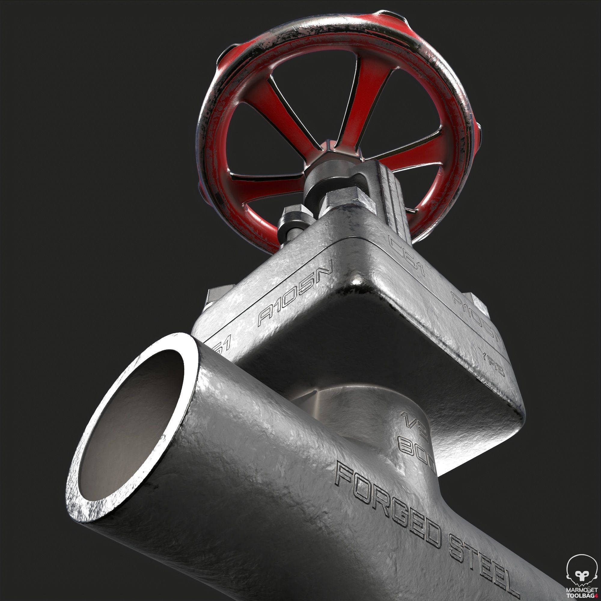 Pipe Valve Collection Low-poly 3D model_9