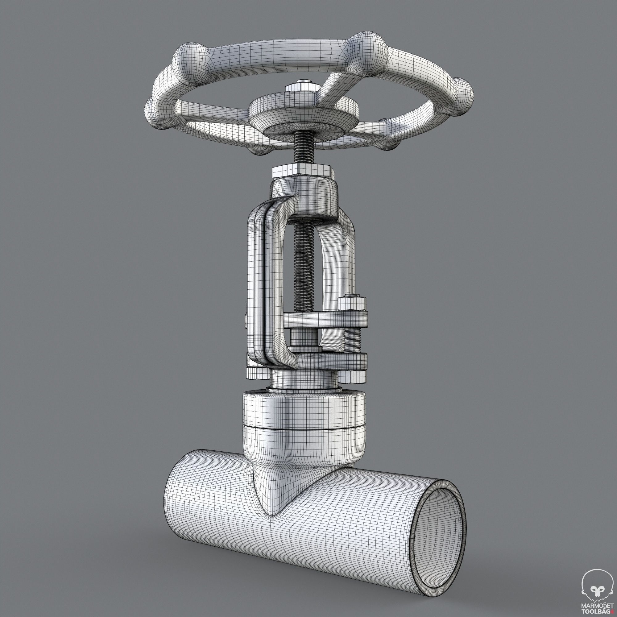 Pipe Valve Collection Low-poly 3D model_20