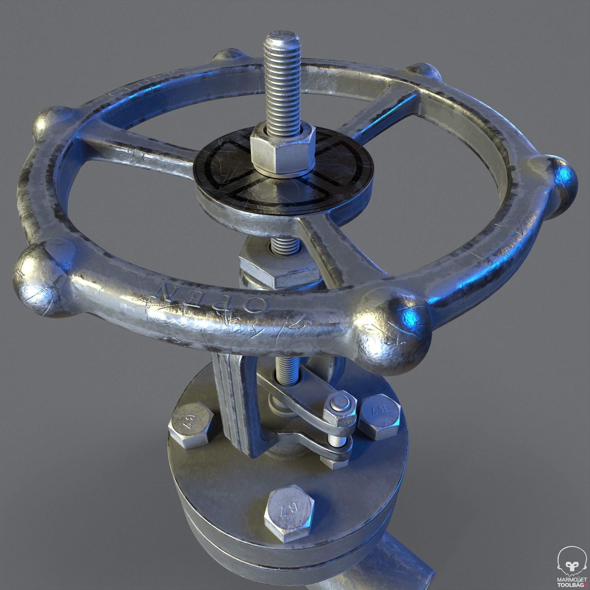 Pipe Valve Collection Low-poly 3D model_5