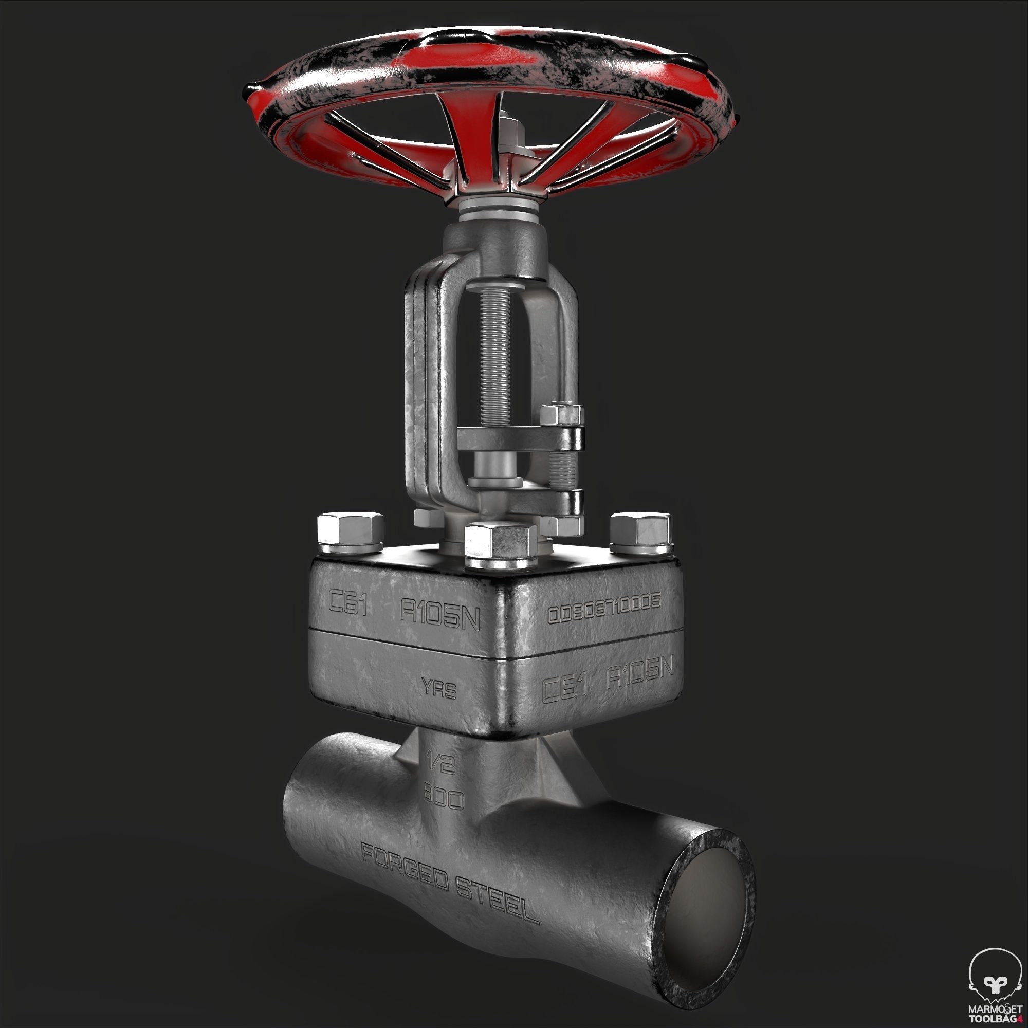 Pipe Valve Collection Low-poly 3D model_8