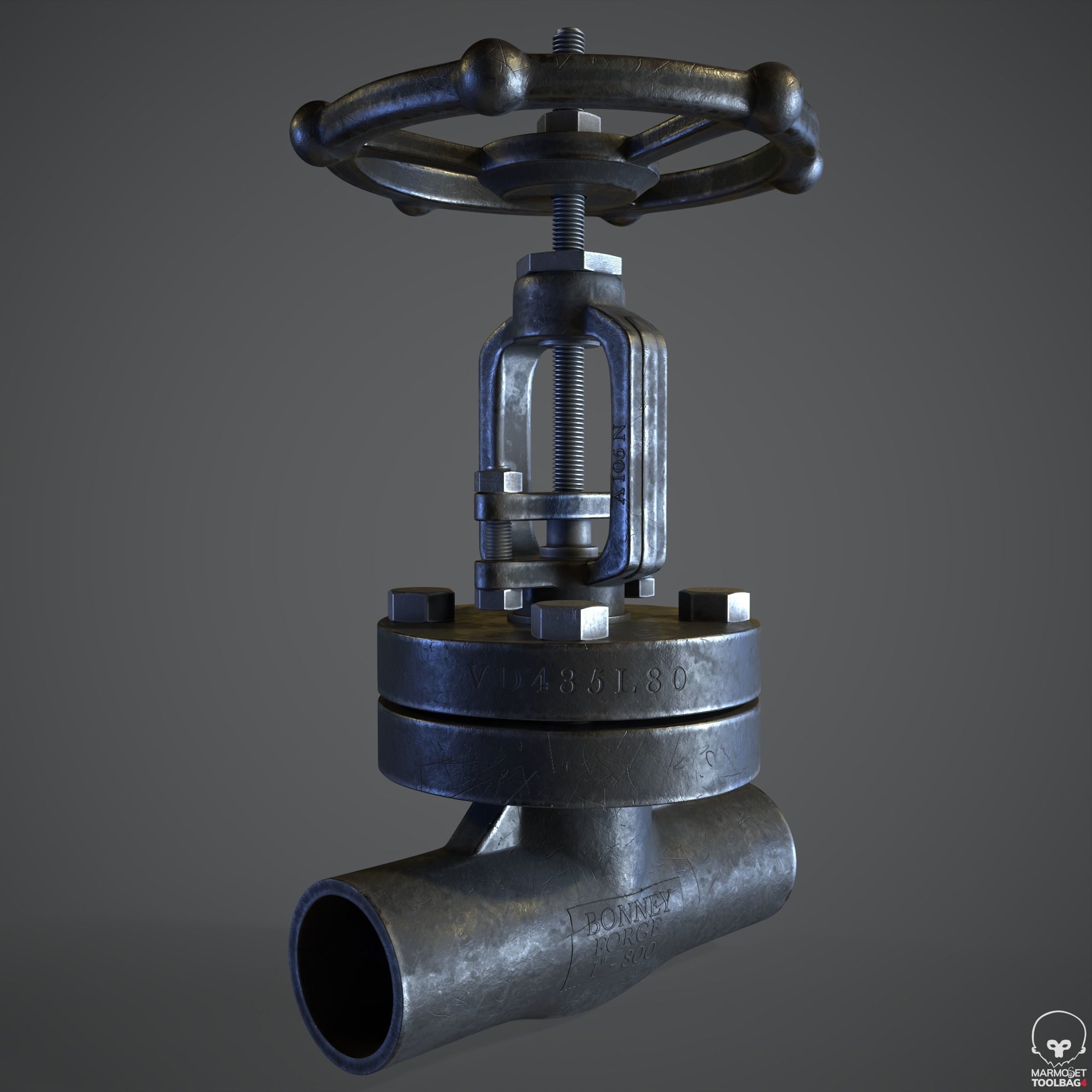 Pipe Valve Collection Low-poly 3D model_2
