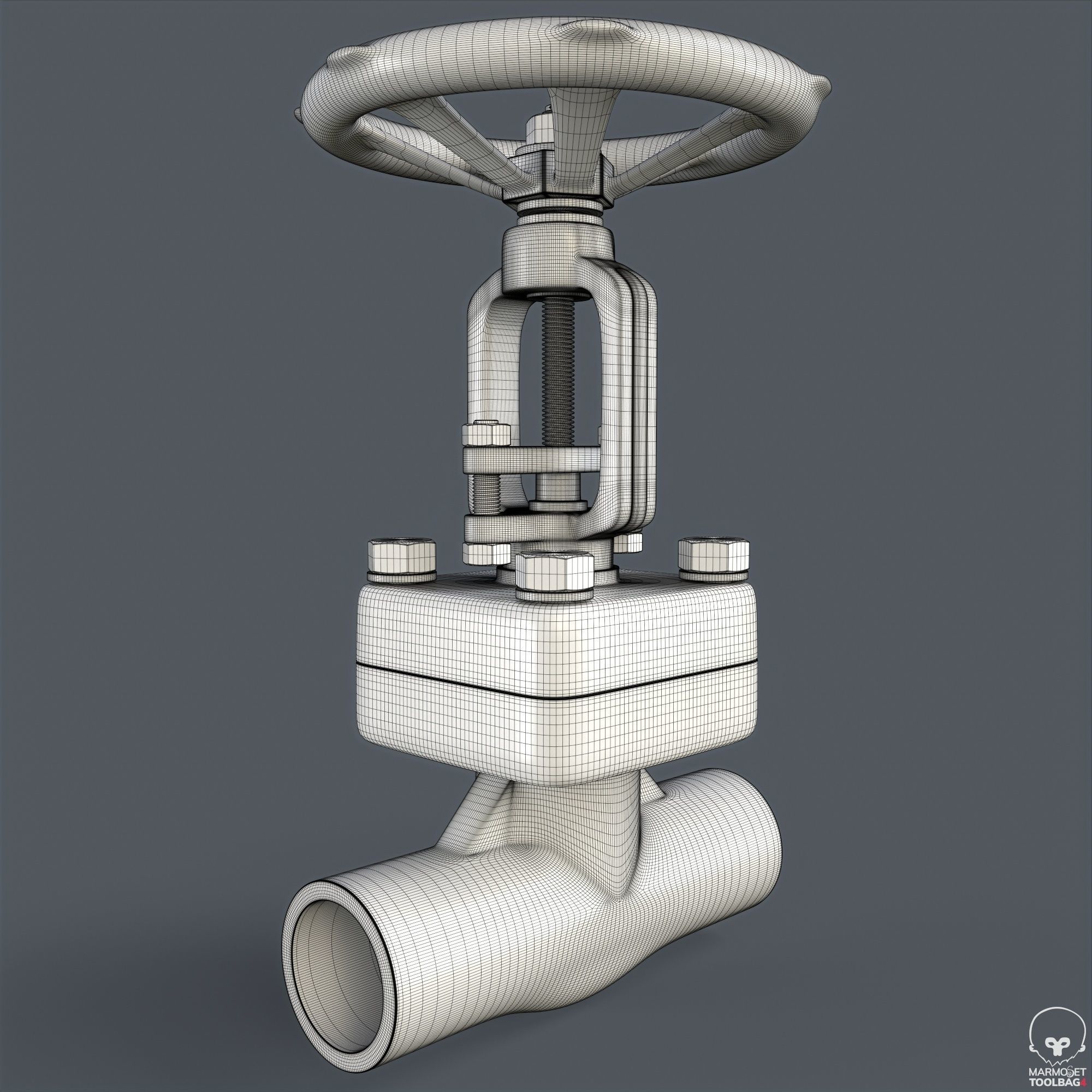 Pipe Valve Collection Low-poly 3D model_14