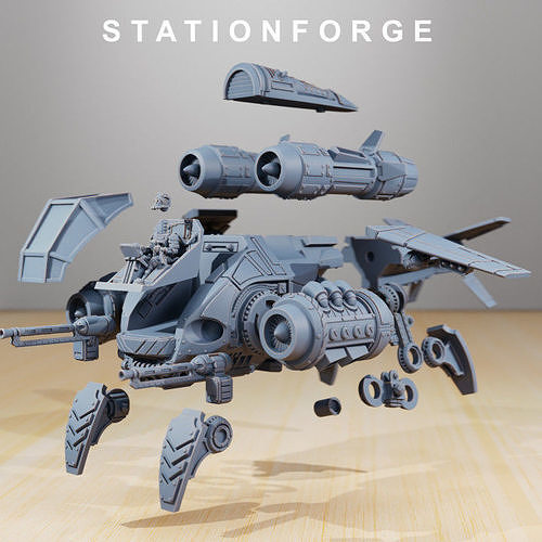 Scavenger Gunship 3D print model 3