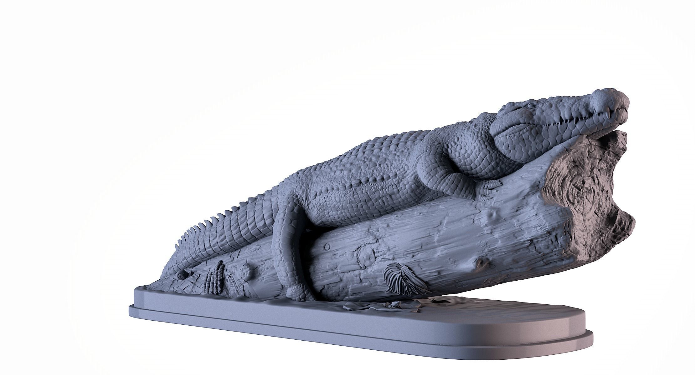 Crocodile in Tree 3D print model_4