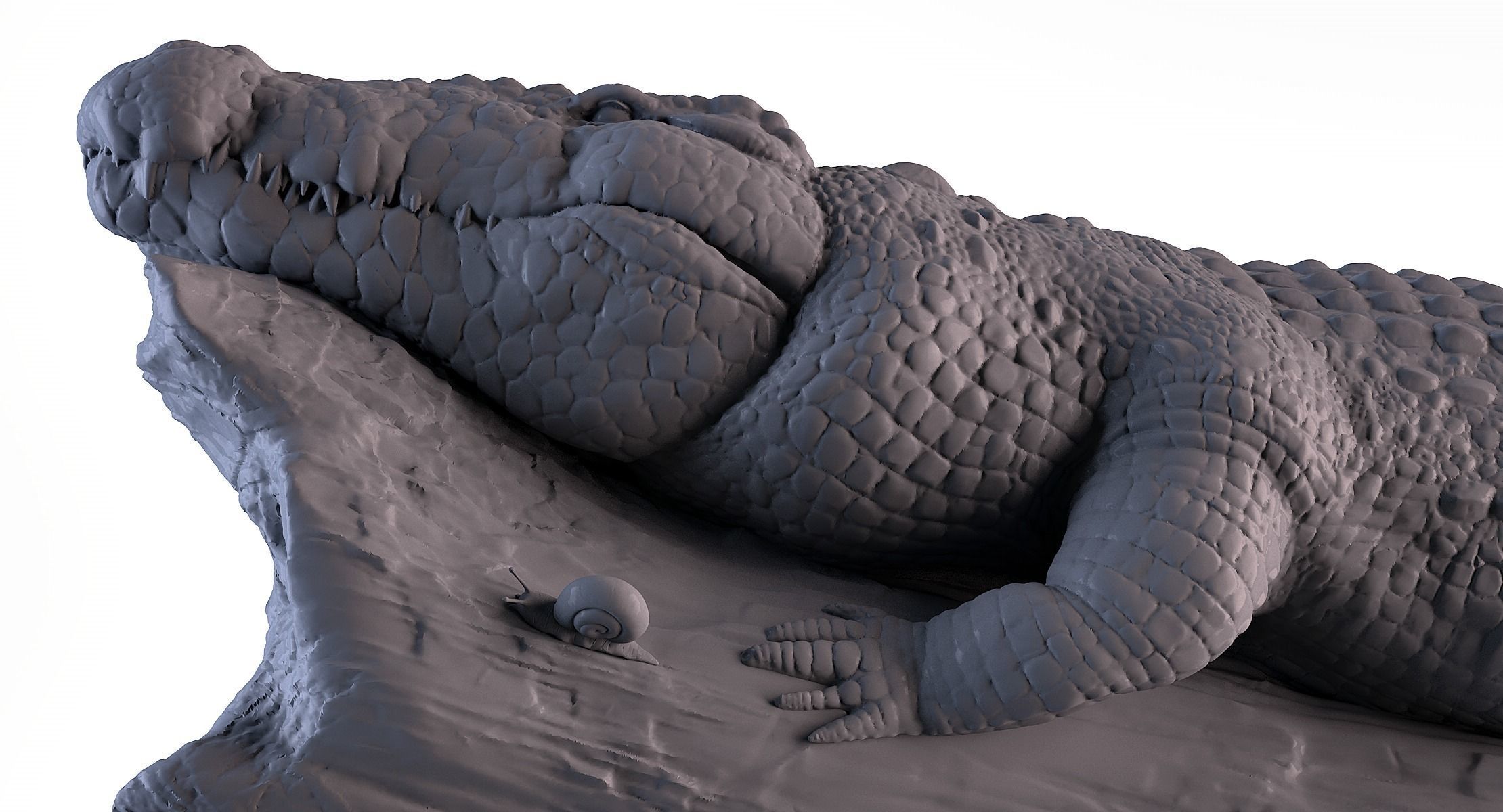 Crocodile in Tree 3D print model_10