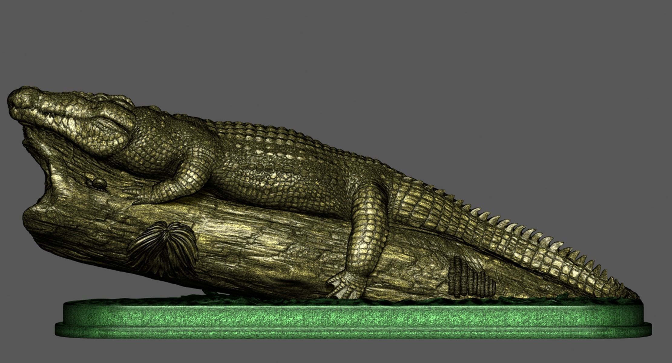 Crocodile in Tree 3D print model_21