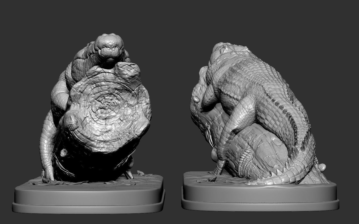 Crocodile in Tree 3D print model_17