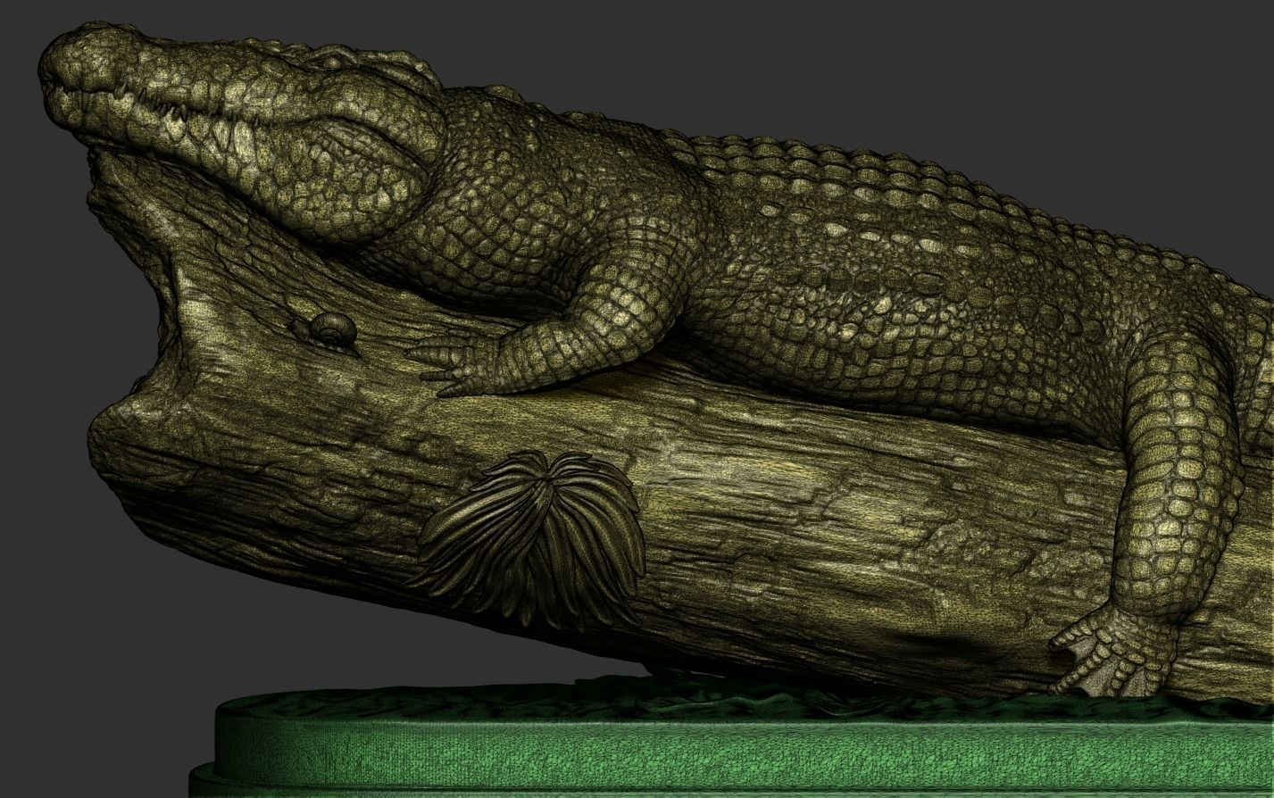 Crocodile in Tree 3D print model_22