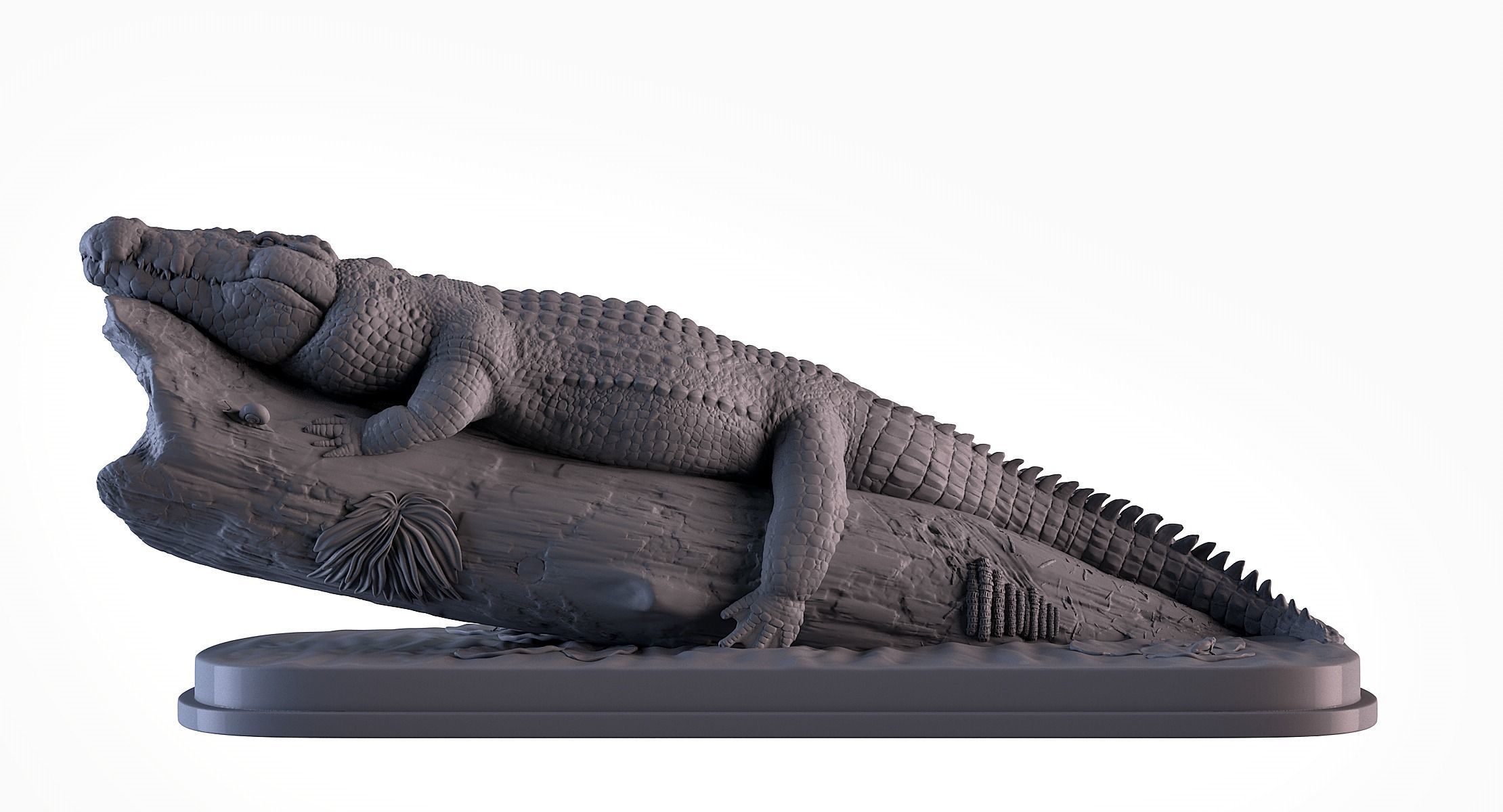 Crocodile in Tree 3D print model_1