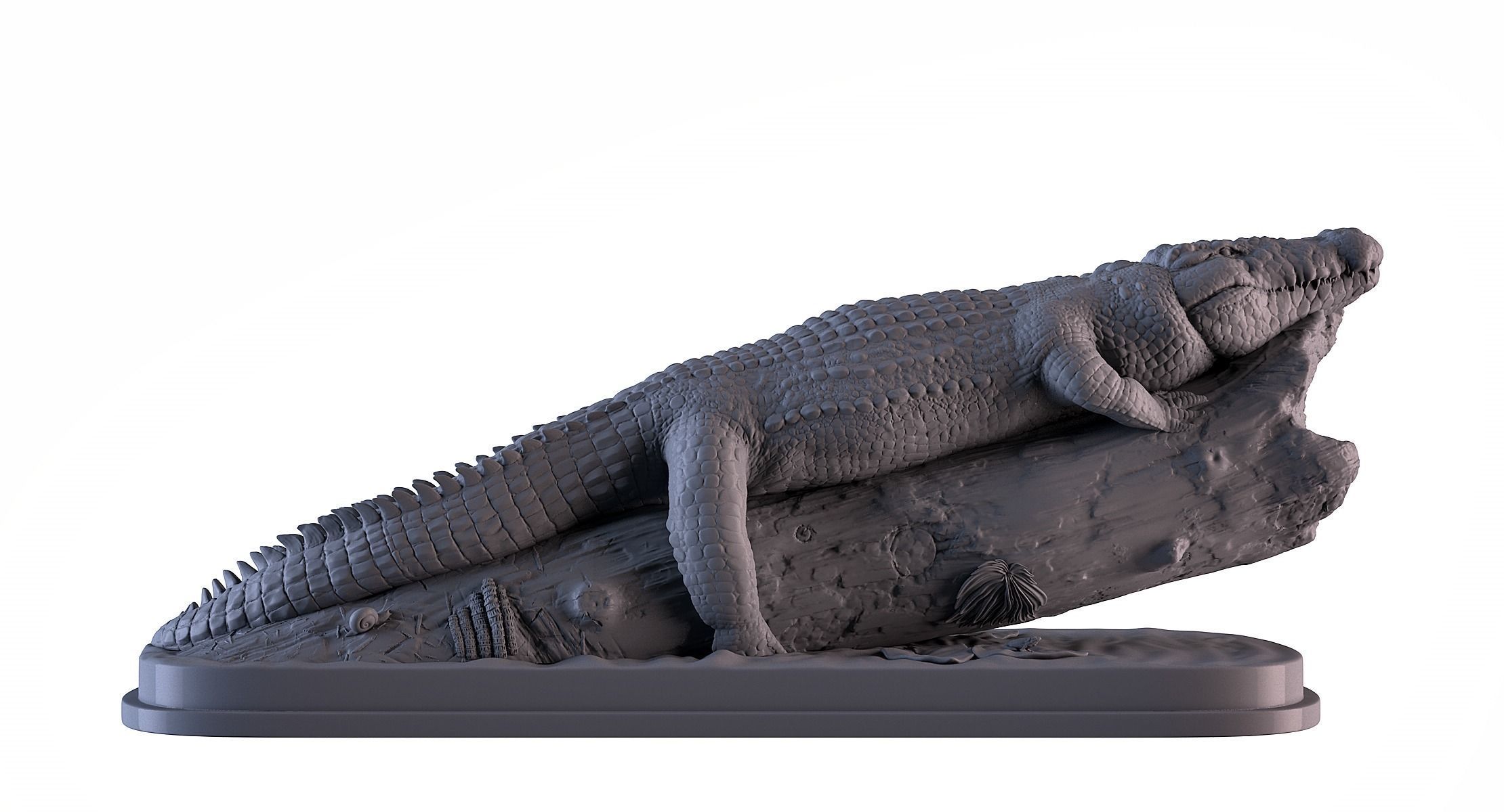 Crocodile in Tree 3D print model_5