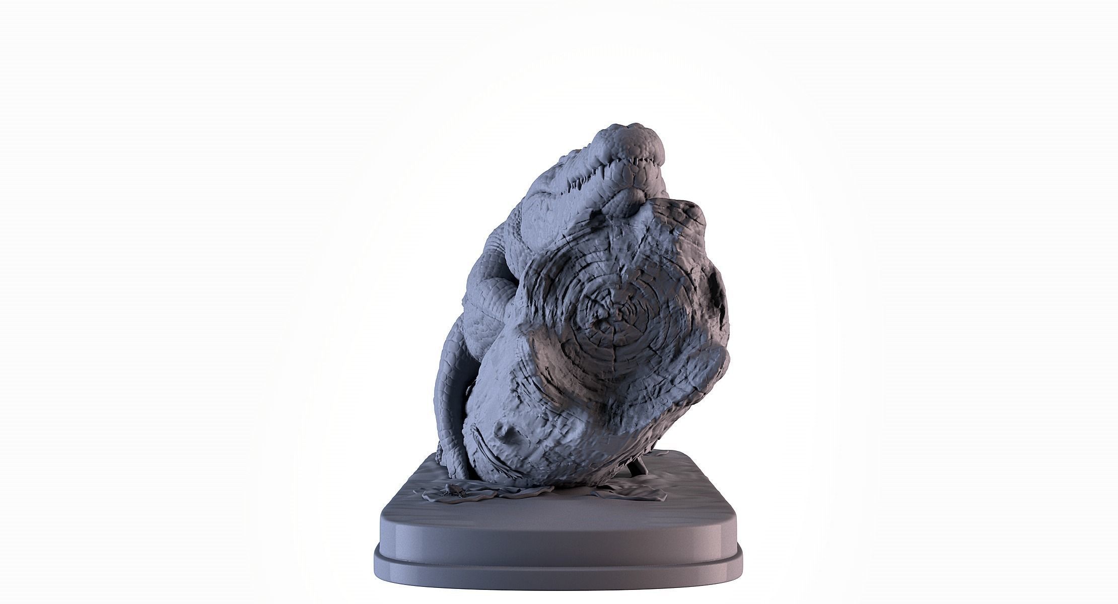 Crocodile in Tree 3D print model_3