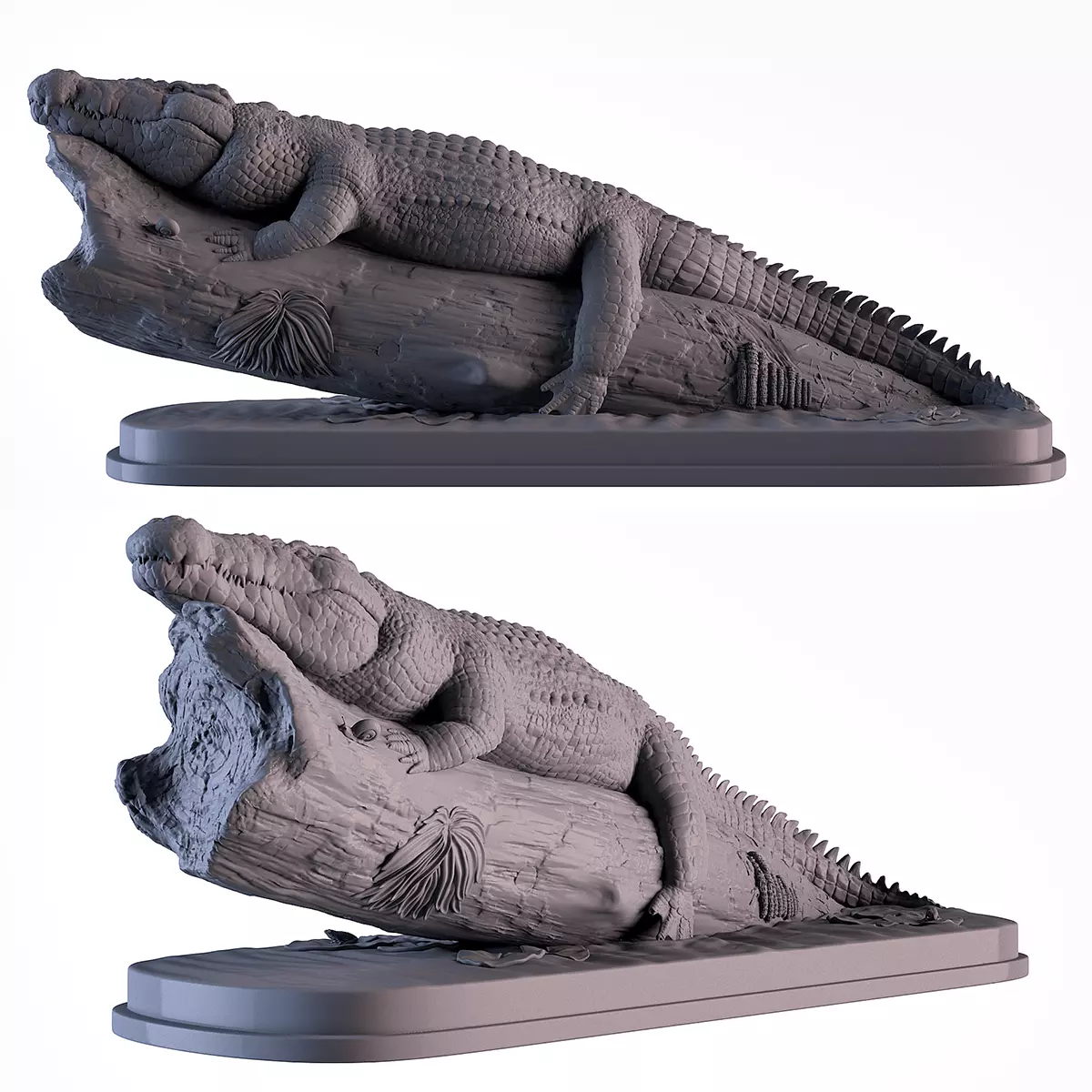 Crocodile in Tree 3D print model_0