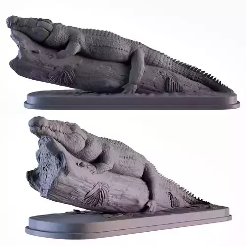 Crocodile in Tree 3D print model