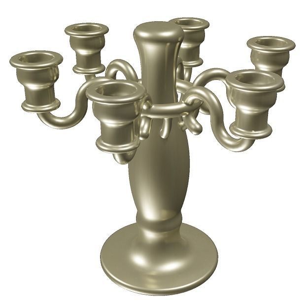 Brass Candle Holder Low-poly 3D model_2