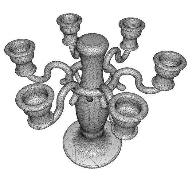 Brass Candle Holder Low-poly 3D model_3