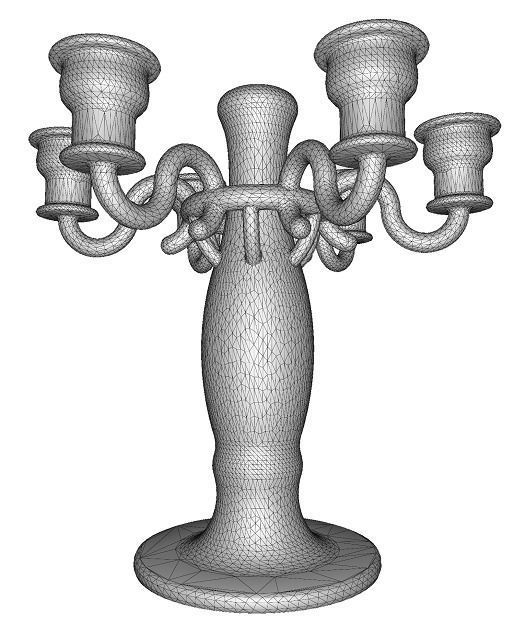 Brass Candle Holder Low-poly 3D model_4