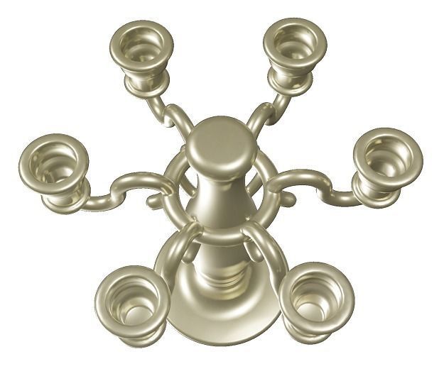 Brass Candle Holder Low-poly 3D model_1