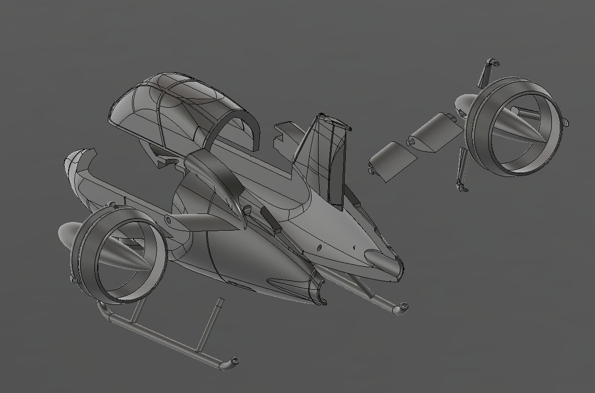 NORD 501 combat VSTOL 3D print model_3