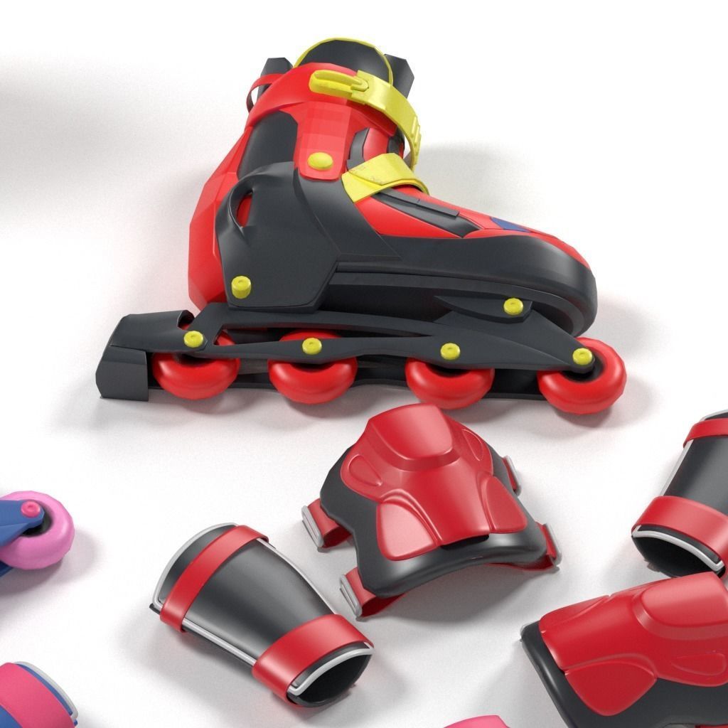 Roller Skate lowpoly Low-poly 3D model_4