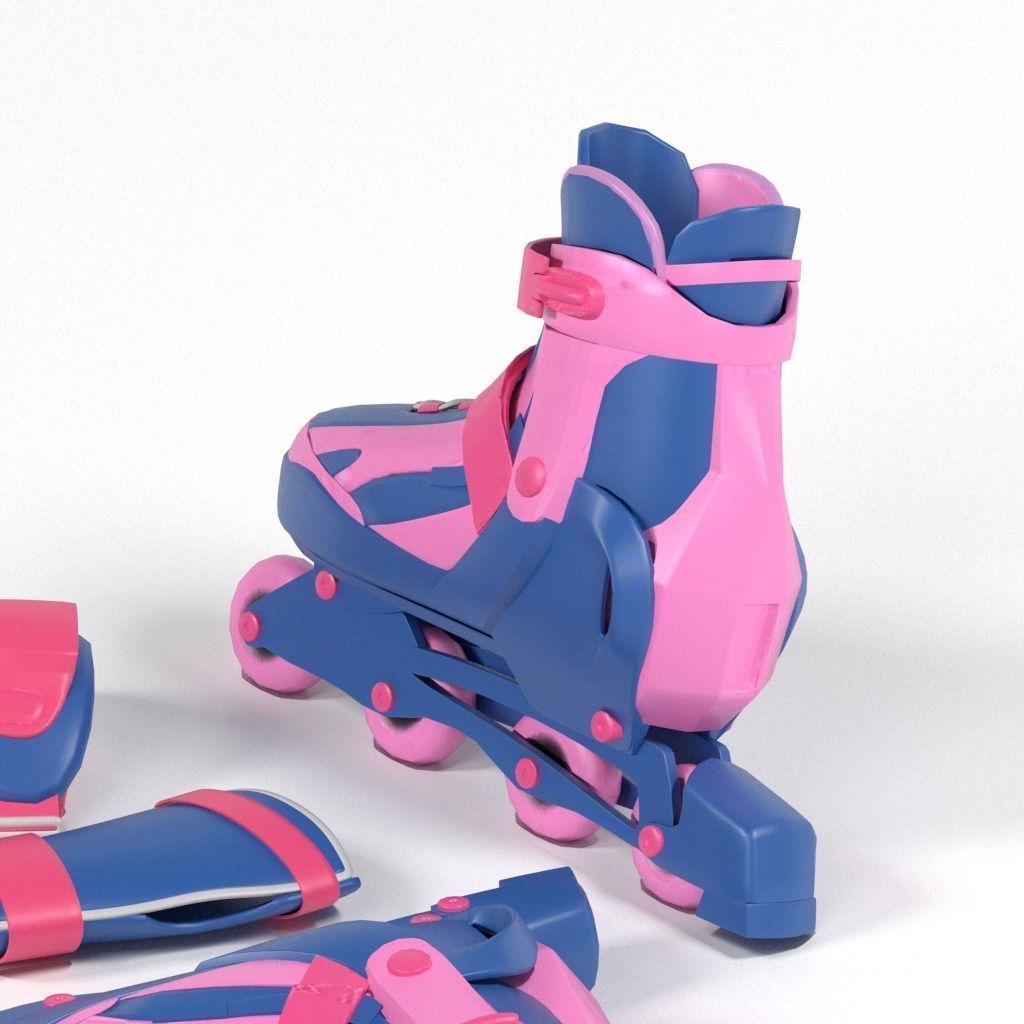 Roller Skate lowpoly Low-poly 3D model_2