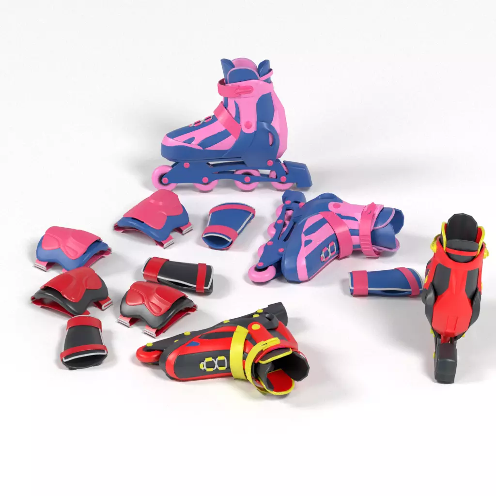 Roller Skate lowpoly Low-poly 3D model_0