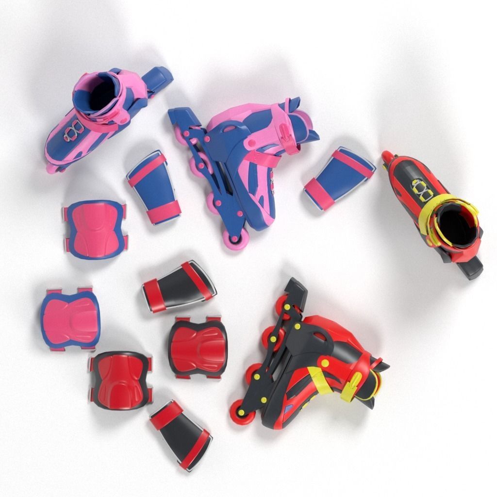 Roller Skate lowpoly Low-poly 3D model_3