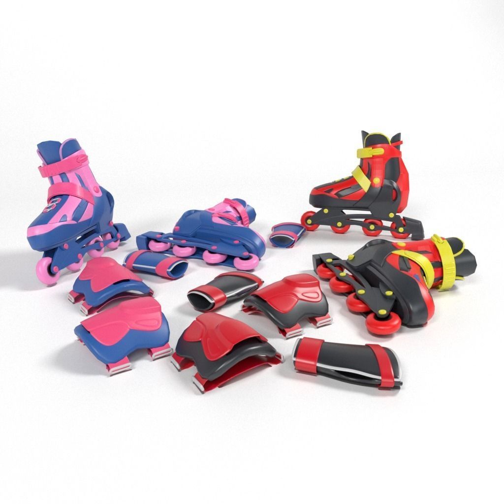 Roller Skate lowpoly Low-poly 3D model_1