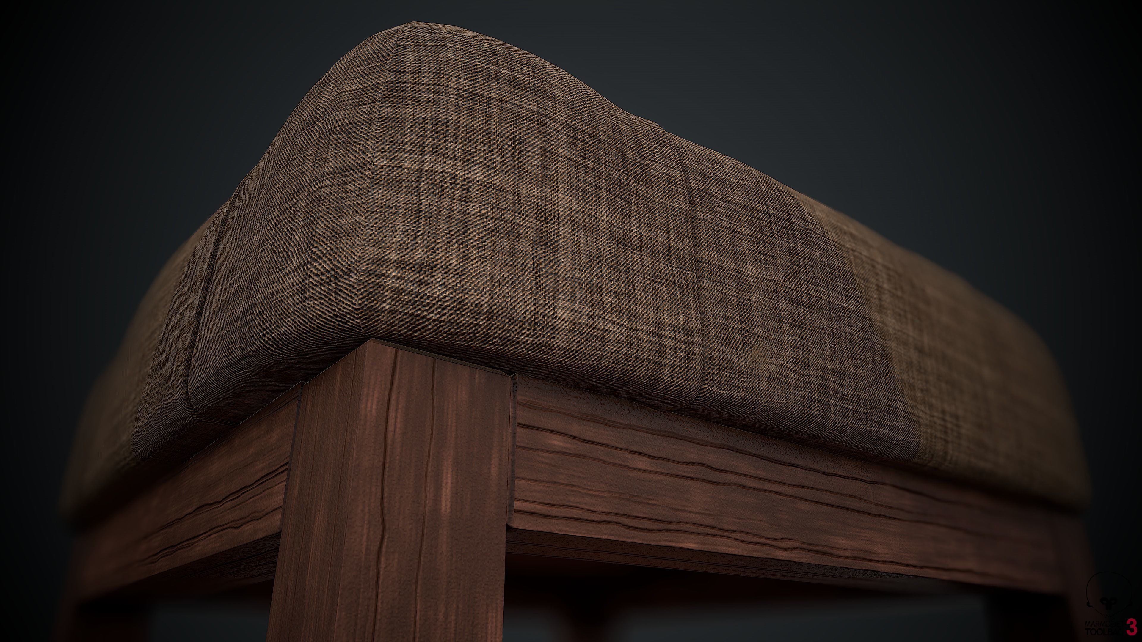 Pouf PBR stool 3D model_13