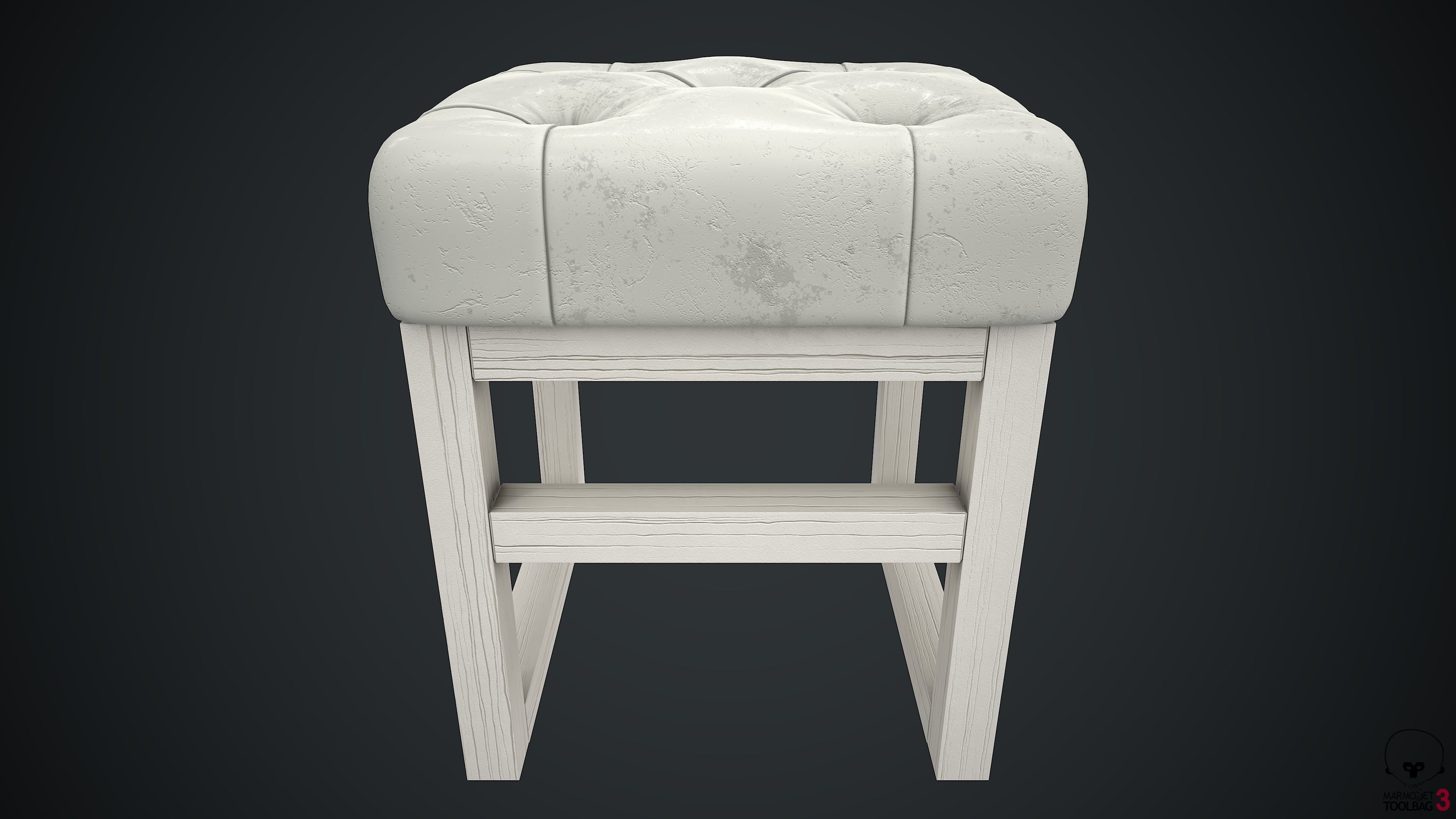 Pouf PBR stool 3D model_10
